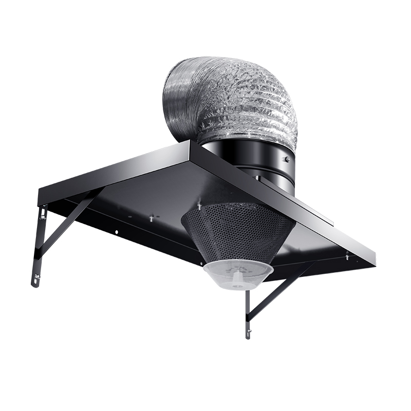 Háztartás falra szerelt fekete vasaló motorháztető, falra szerelhető rozsdamentes acél nagy motorháztetővel és kipufogóventilátorral